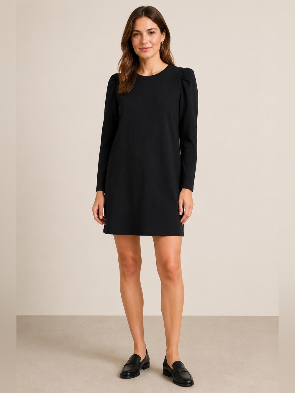 Pomander Place Vesty Black Puff Sleeve Shift Mini Dress Large Tuckernuck